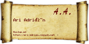 Ari Adrián névjegykártya