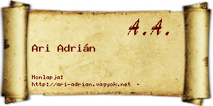 Ari Adrián névjegykártya